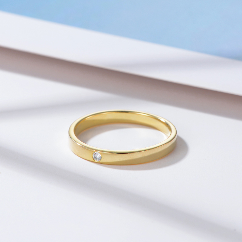 10K Gold Round Shaped Moissanite Ring for Men-3