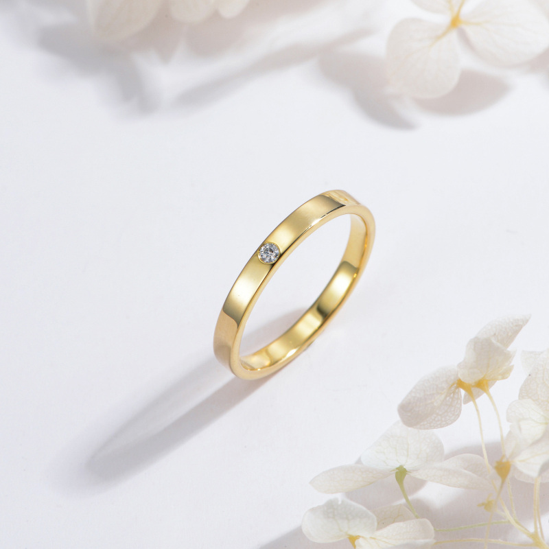 10K Gold Round Shaped Moissanite Ring for Men-4