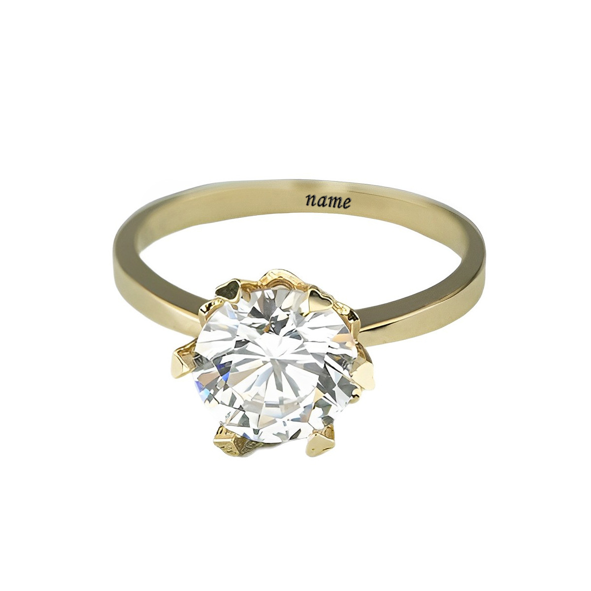 10K gouden cirkelvormige Moissanite trouwring