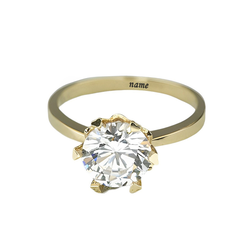 10K Gold Round Shaped Moissanite Wedding Ring-17