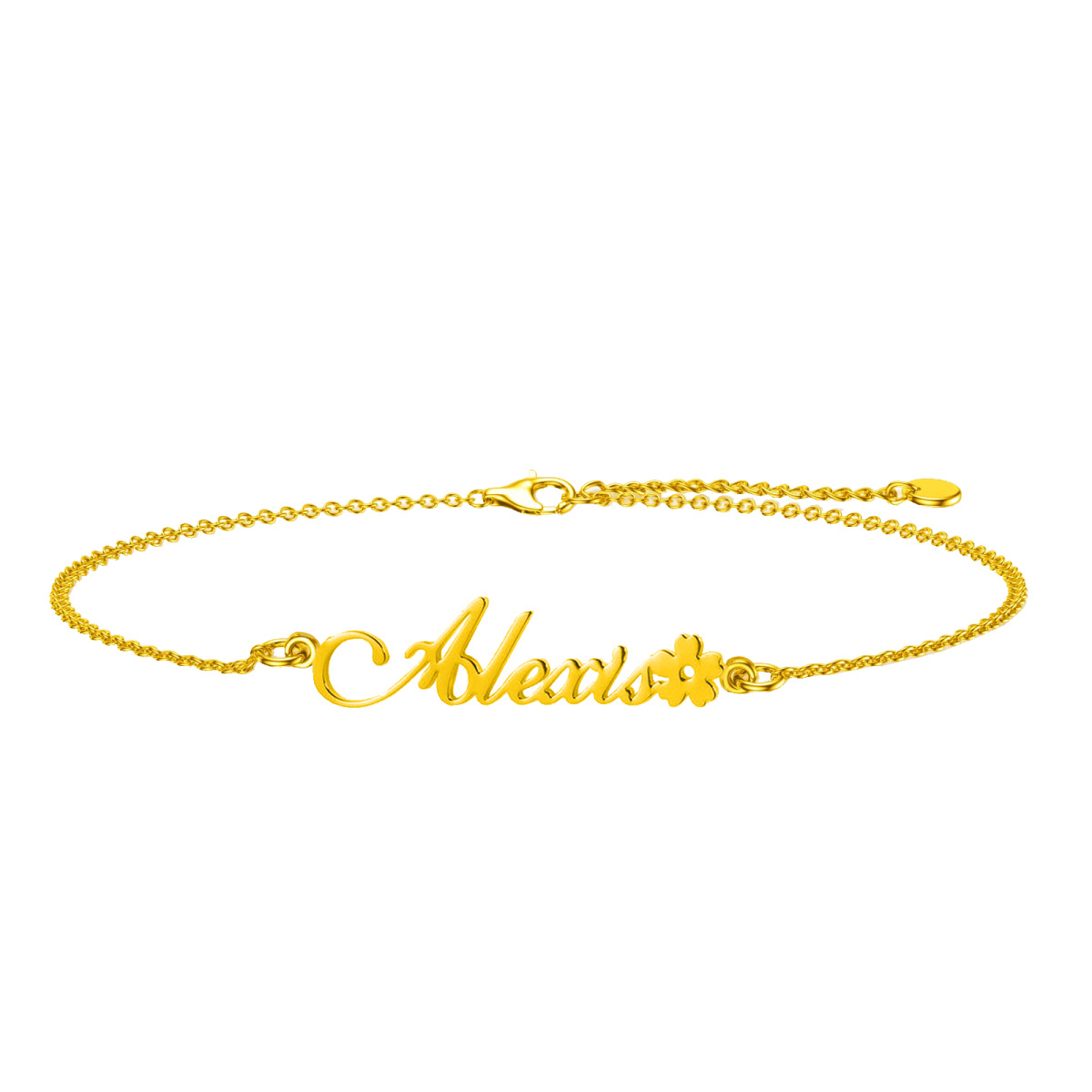 10K Gold Classic Name Charm Bracelet-1