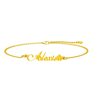 10K Gold Classic Name Charm Bracelet-35