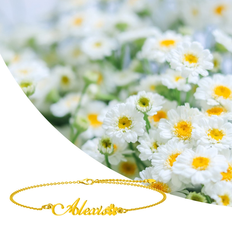 Bracciale con ciondolo classico in oro 10K-4