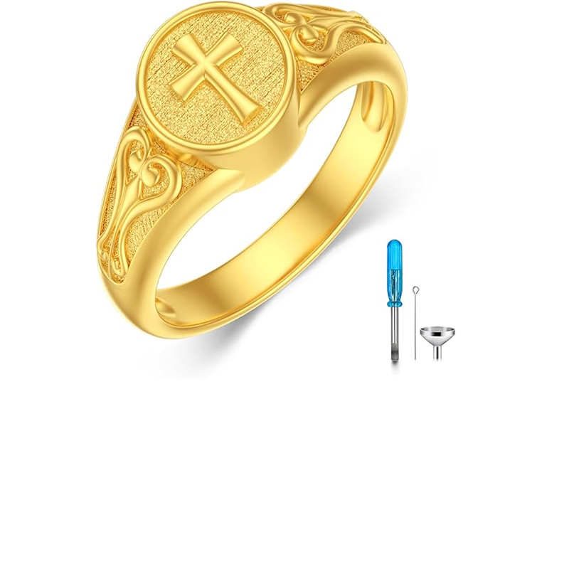 10K Gold Cross Ring-3