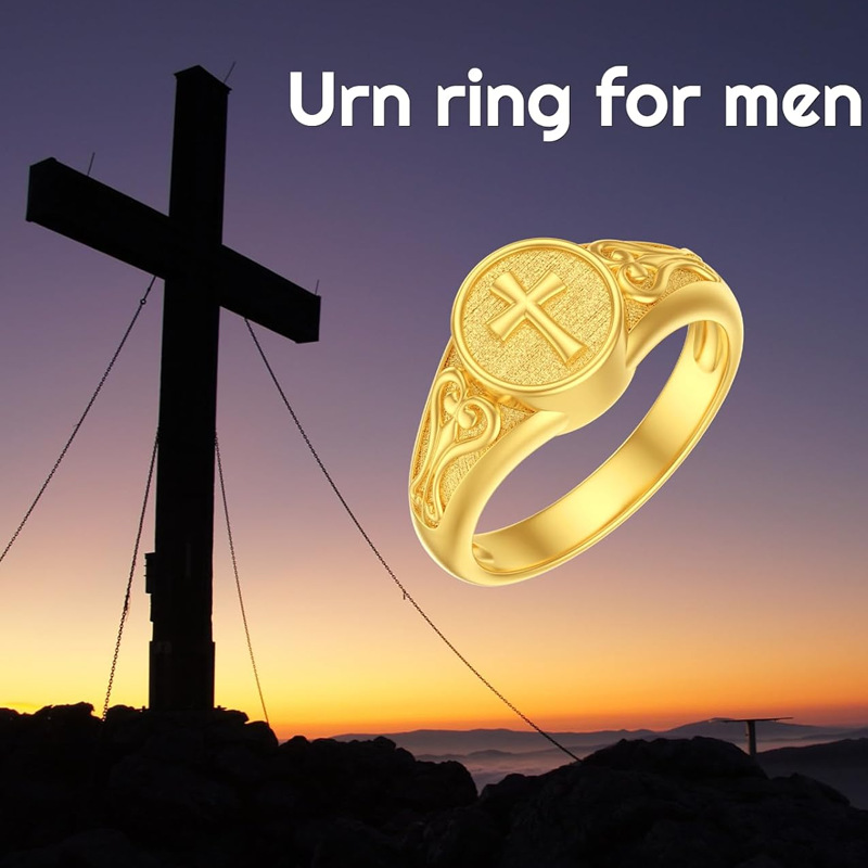 10K Gold Cross Ring-6