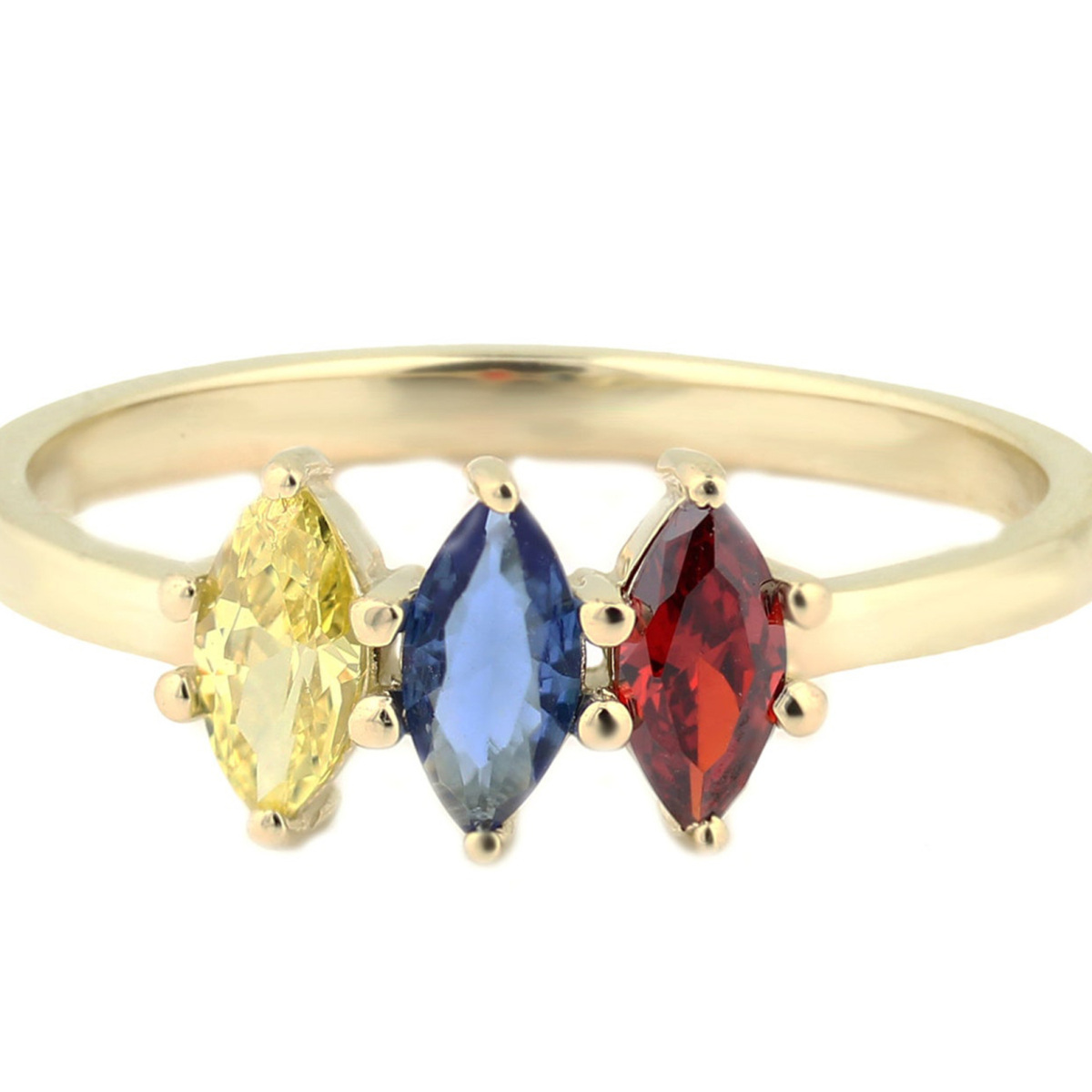 10K Gold Crystal Square Ring-1