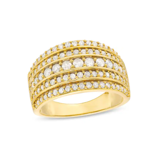 10K Gold 1 CT Diamond Multi-Row Couple Stackable Band-8