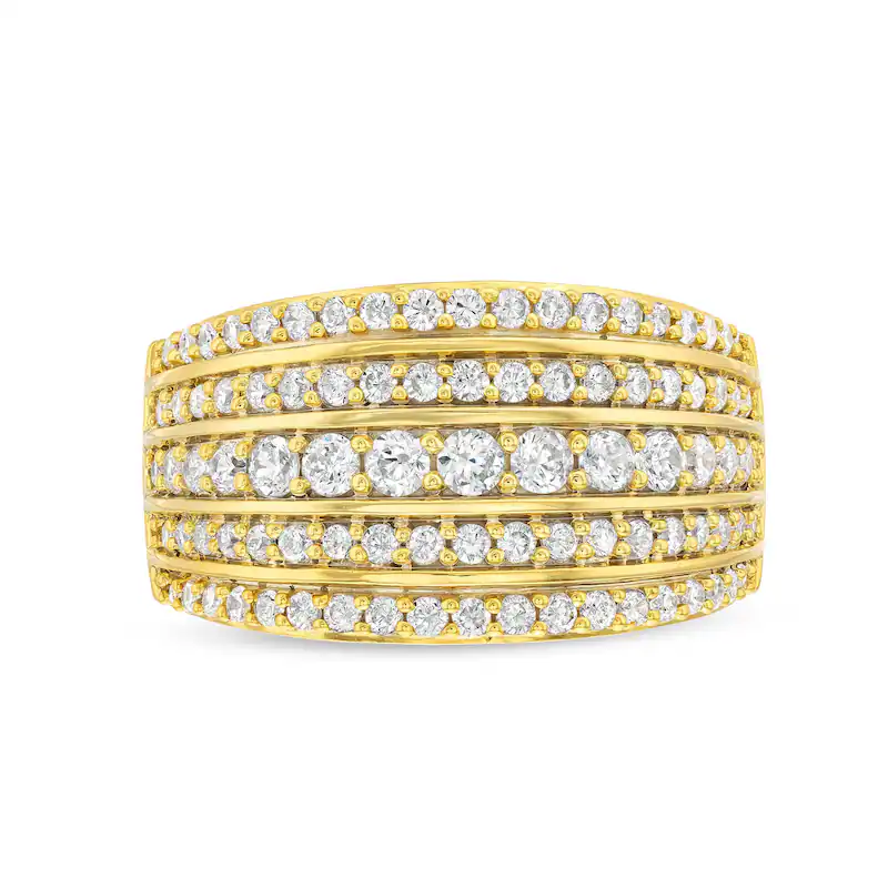 10K Gold Round Cut Diamond Custom Stackable Ring K Color I3 Clarity 3EX IGI Certified-4
