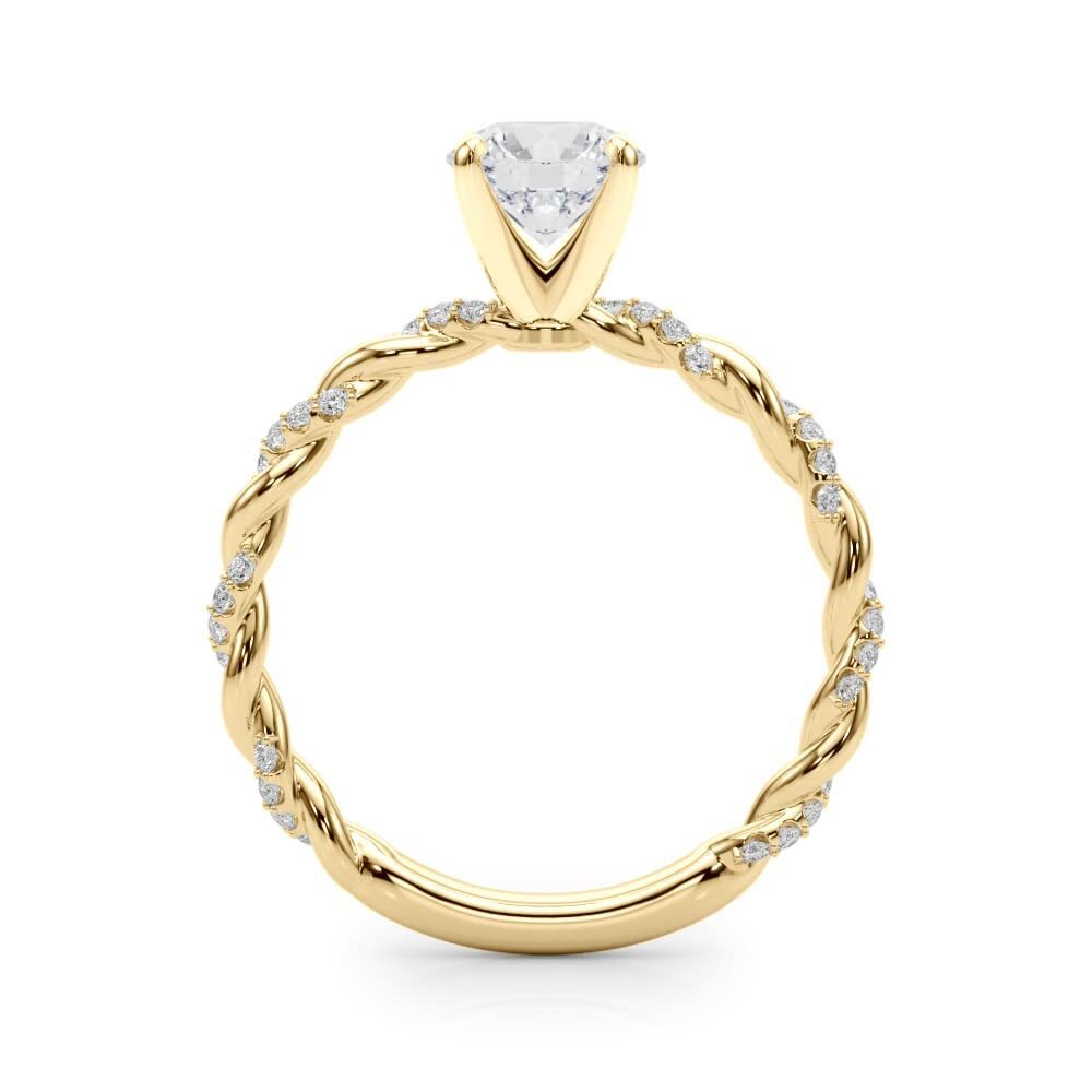 10K Gold 1 CT Moissanite Personalized Engraving Engagement Ring-3
