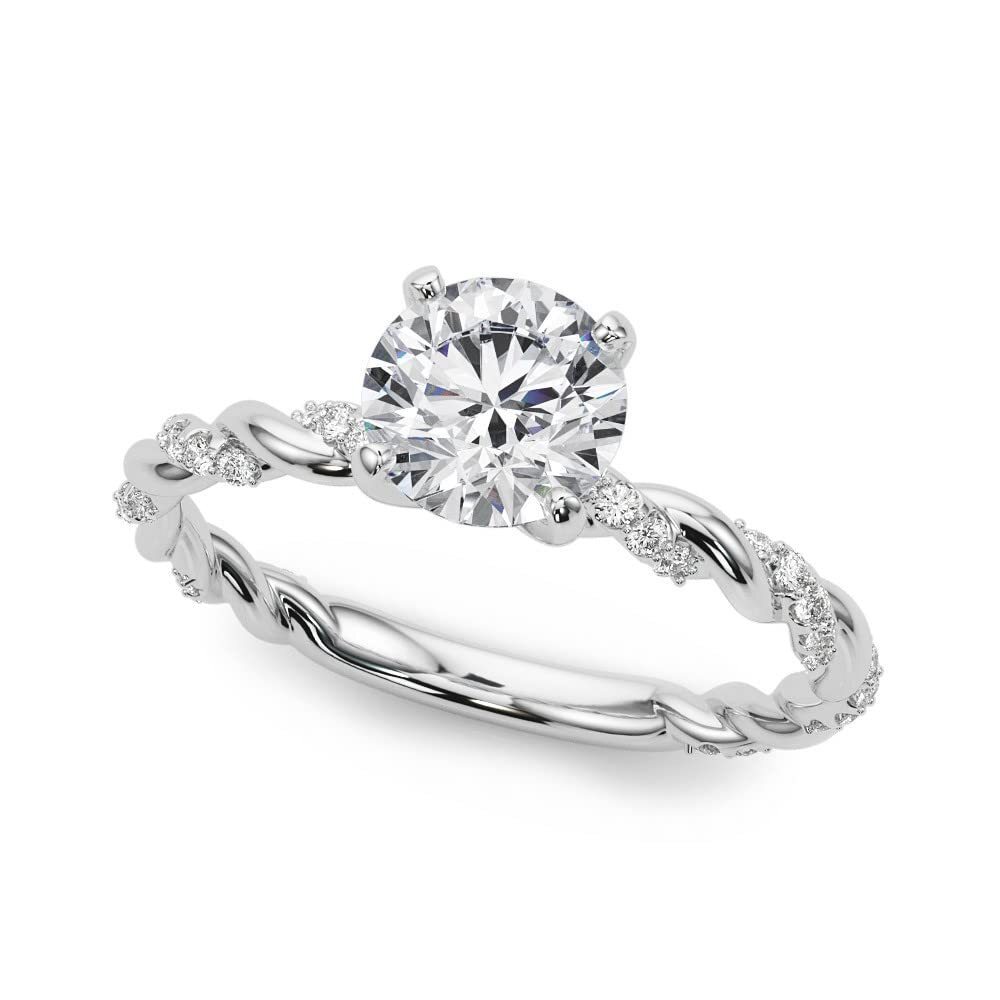 10K Gold 1 CT Moissanite Personalized Engraving Engagement Ring-7