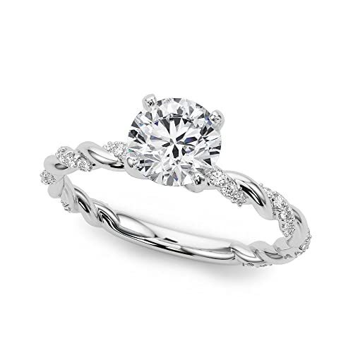 10K Gold 1 CT Moissanite Personalized Engraving Engagement Ring-8