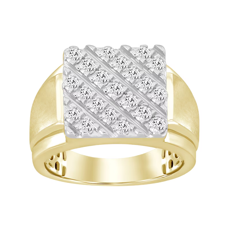 10K Ouro 1 CT. T.W Asscher Lab Criado Diamante Anel de Casamento Personalizado para Homens Cor D VVS1 Clareza 3EX IGI Certificado-1