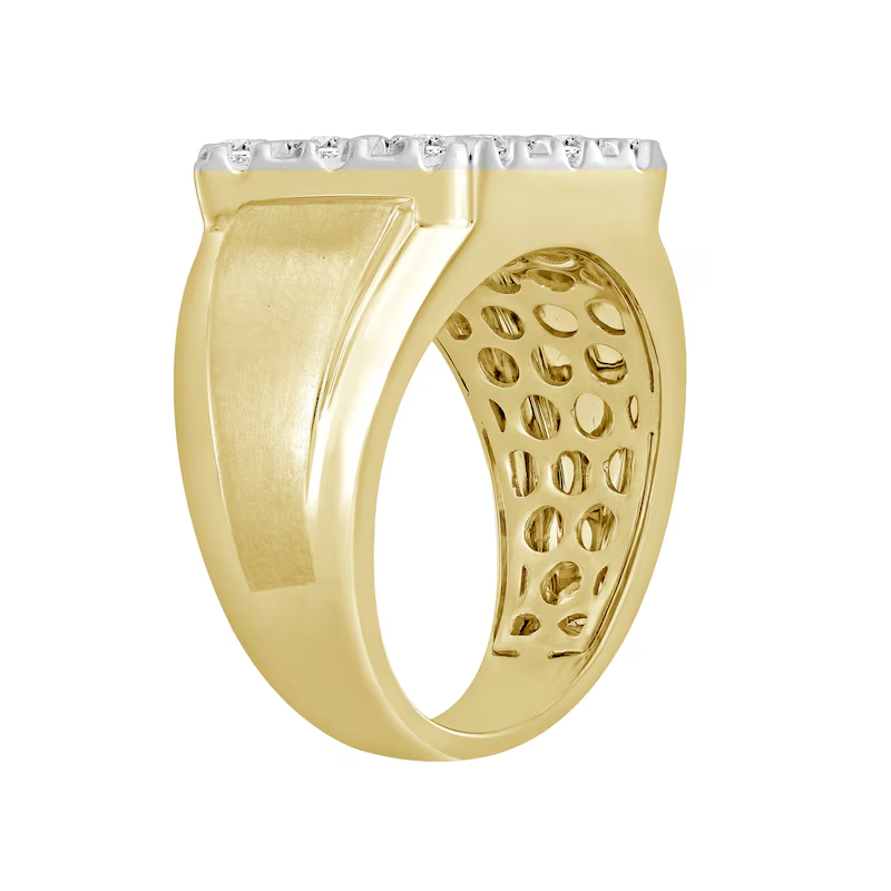 10-karätiger Goldring mit 1 ct. T.W. Asscher-Labordiamant, individuell gefertigt, für Herren, Farbe D, Reinheit VVS1, 3EX, IGI-zertifiziert-3