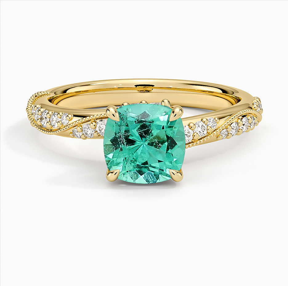 10K Gold Cushion Cu… - image