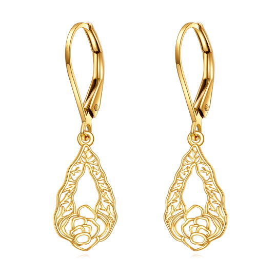 Boucles d'oreilles pendantes jonquilles en or 10 carats