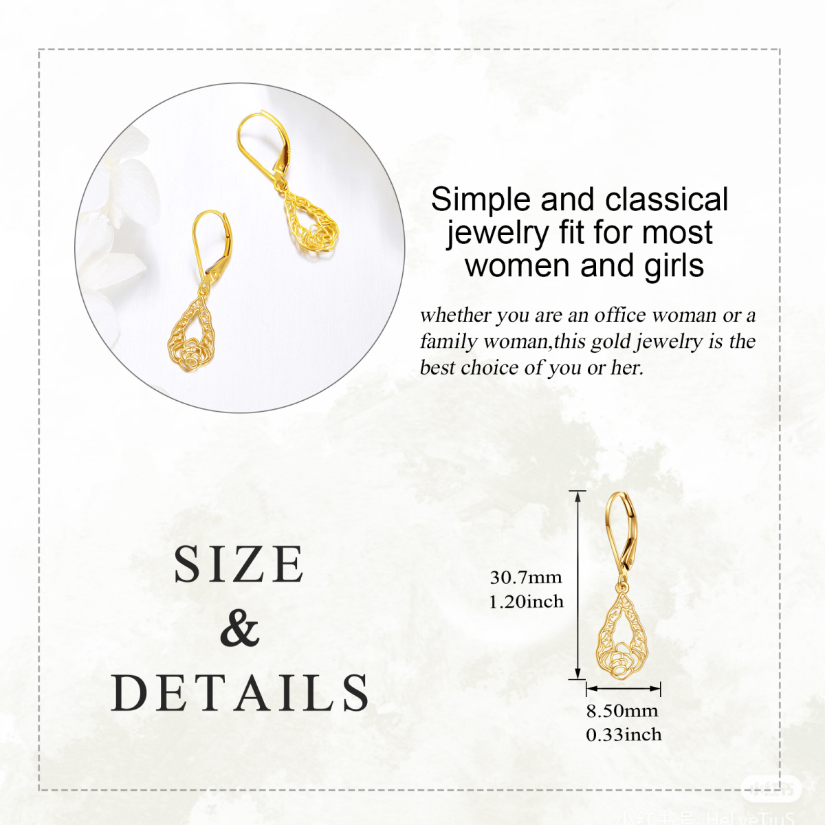 18K Gold Daffodil Drop Earrings-5