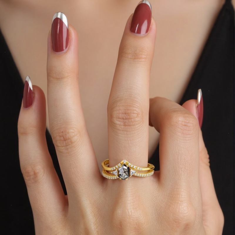 10K Gold Diamond Custom Personalized Engraving & Engagement Ring 3EX IGI Certified-2