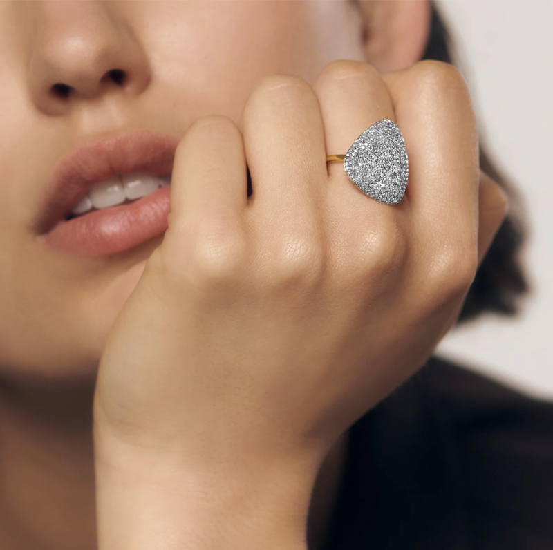 10K Gold Diamond Pavé Wedding Ring D Color VVS Clarity-2