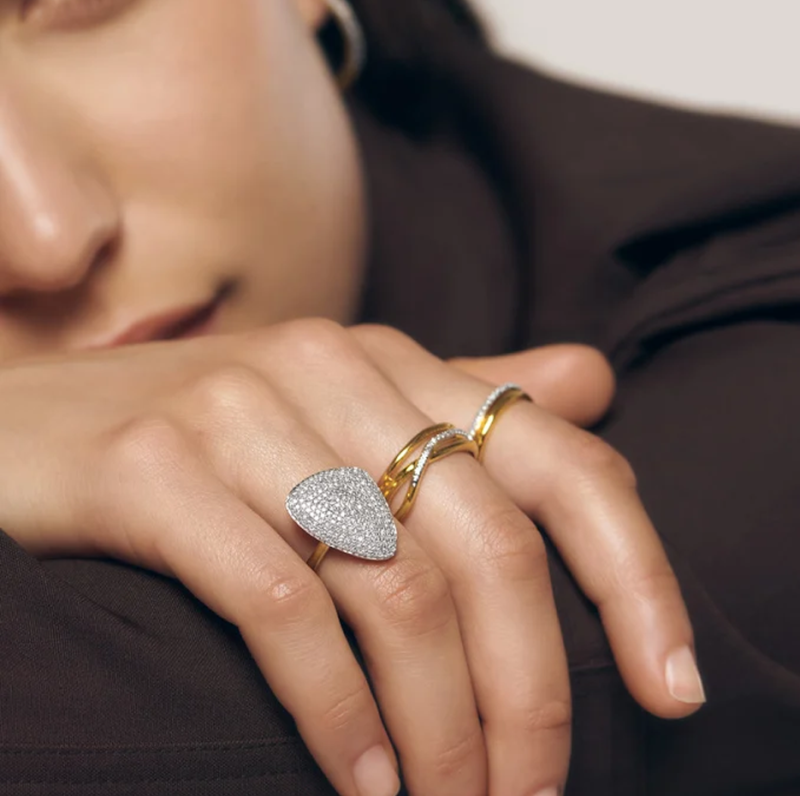 10K Gold Diamond Pavé Wedding Ring D Color VVS Clarity-3