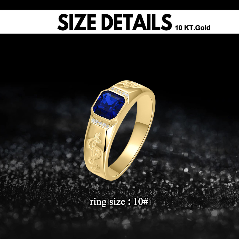 10K Gold Dollars Symbol Personalized Birthstone Ring-4