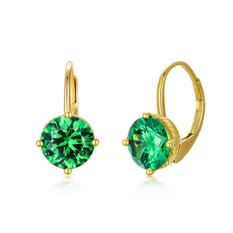 10K Gold Cubic Zirconia Drop Earrings