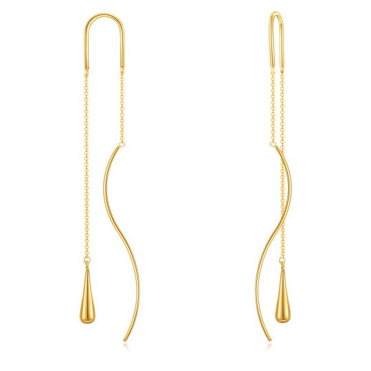 10K Gold Drop Shape Drop Earrings