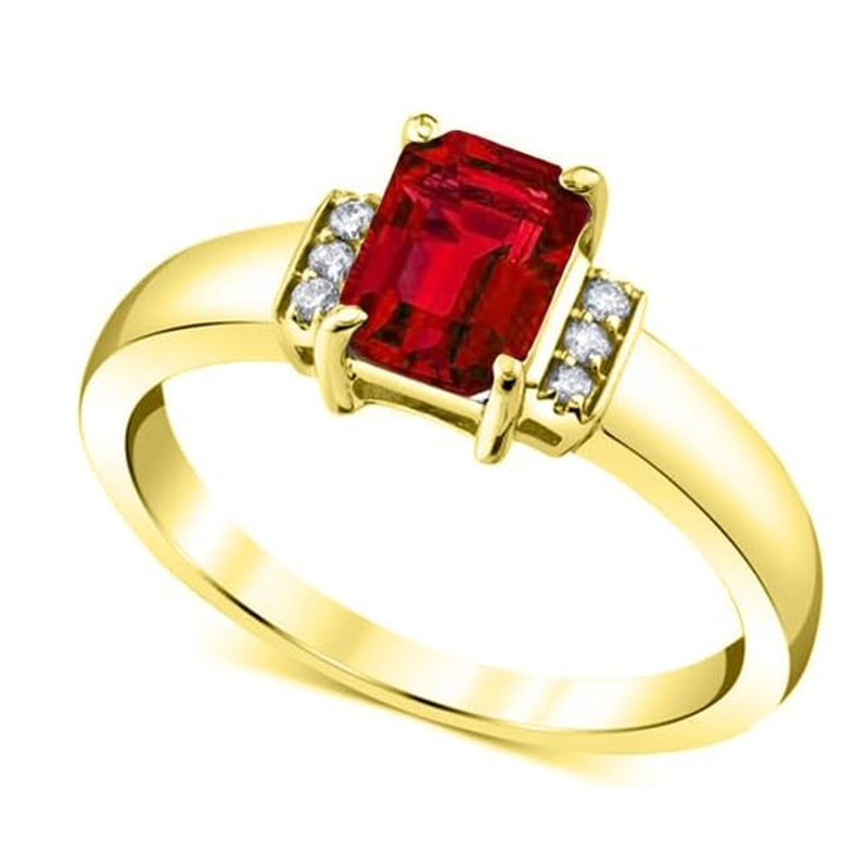 Pierścionek zaręczynowy z 10-karatowego złota ze szlifem szmaragdowym, pierścionek rocznicowy z kamieniem szlachetnym dla kobiet-1