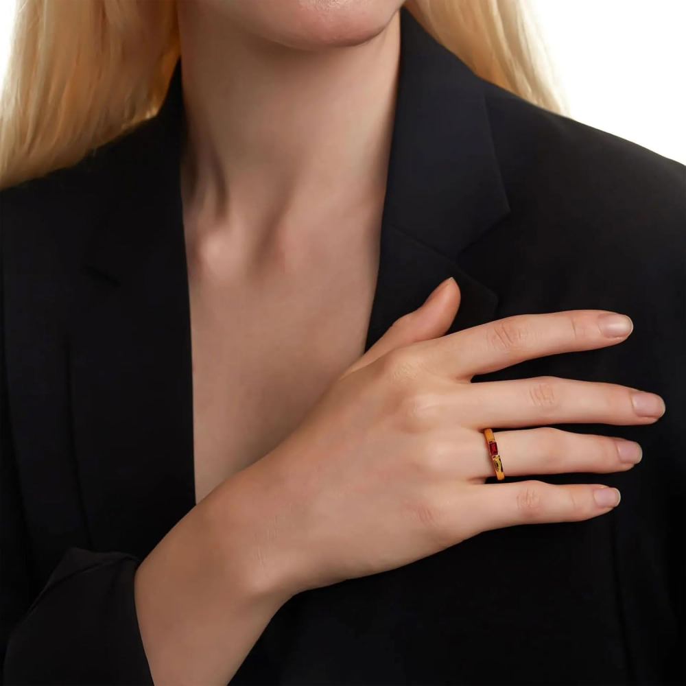 10 Karat Weißgold Smaragdschliff individueller Verlobungsring Edelstein Bandring-2