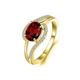 10K Gold Garnet Personalized Birthstone Ring-35