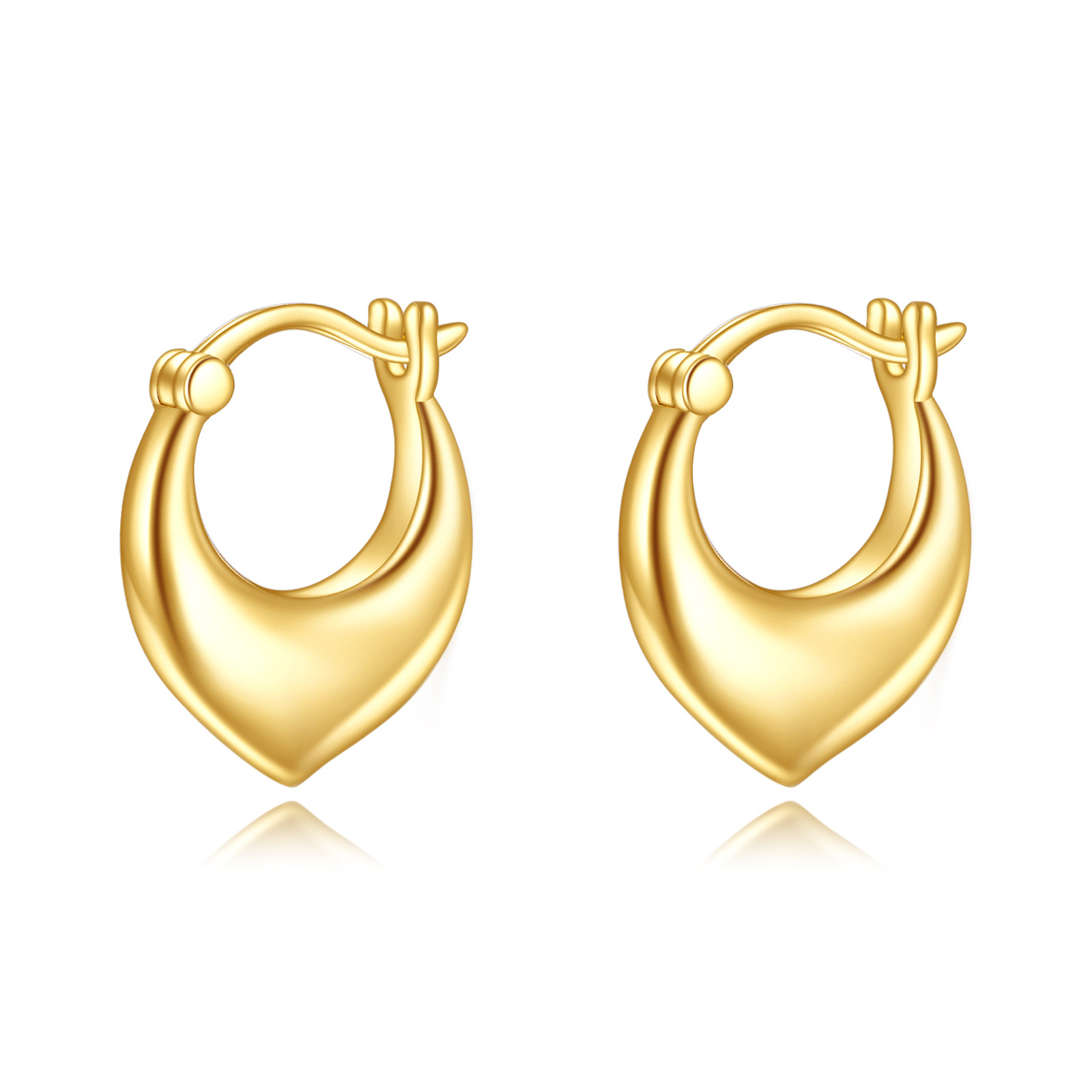 10K Gold Heart Hoop… - image