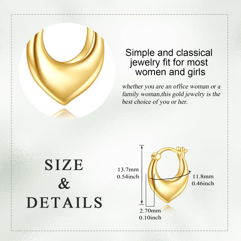 Herzförmige Creolen aus 18-karätigem Gold-5