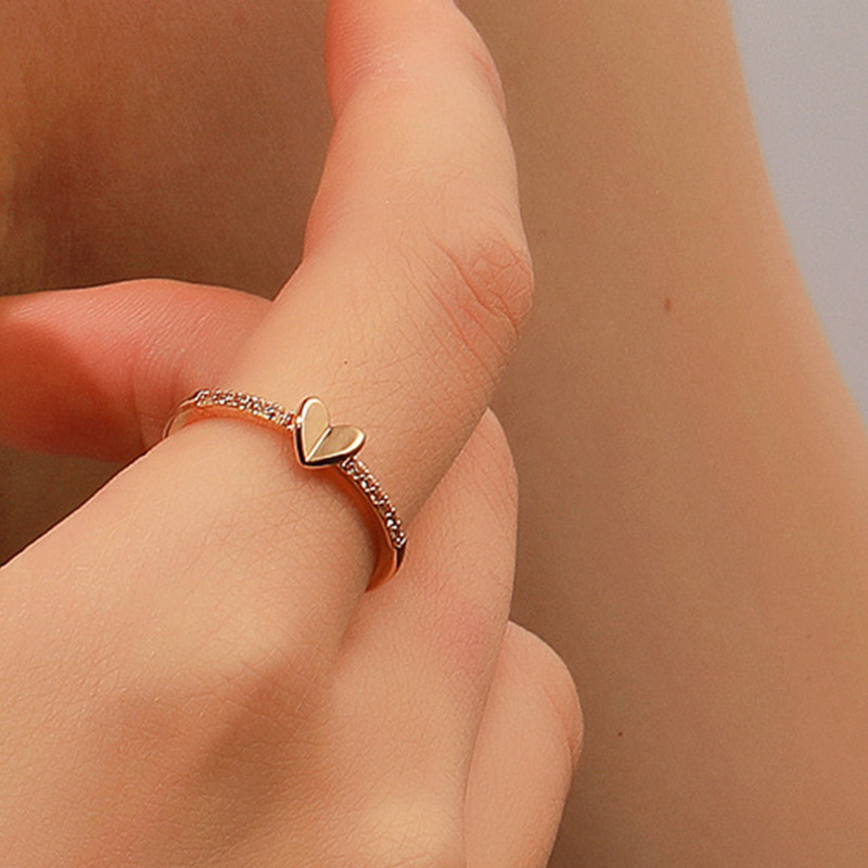 Bague cœur personnalisée en or blanc 10 carats avec diamant en forme de cœur, certifiée 3EX IGI-2