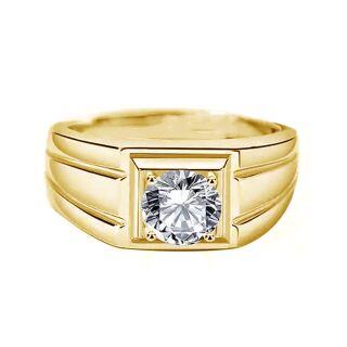 10K Gold Lab Created Diamond Custom Ring for Men D-E Color VS Clarity 3EX IGI Certified-35