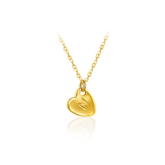 10K Gold Letter Pendant Necklace-4