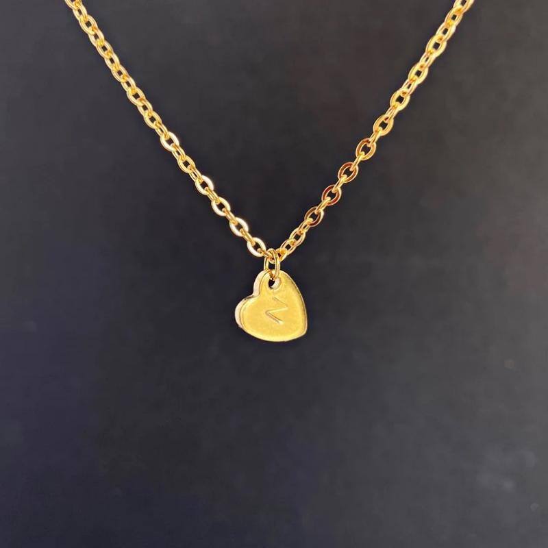 10K Gold Letter Pendant Necklace-2