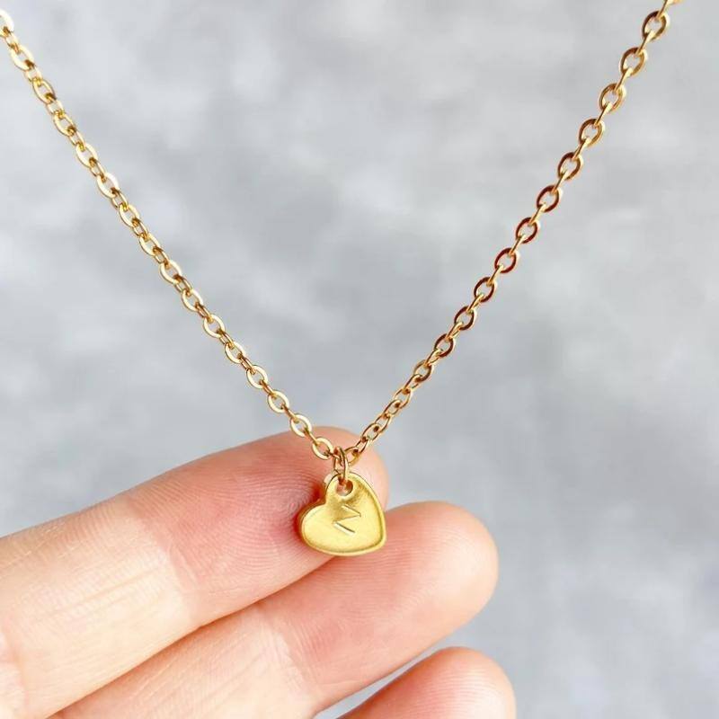 10K Gold Letter Pendant Necklace-3