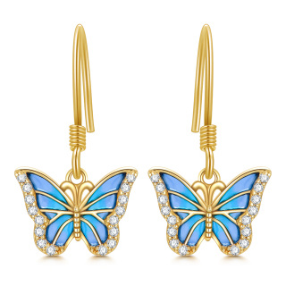 10K Gold Moissanite Butterfly Drop Earrings-19