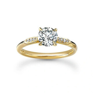 10K Gold Moissanite Circle Engagement Ring-36