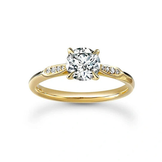 10K Gold Moissanite Circle Engagement Ring