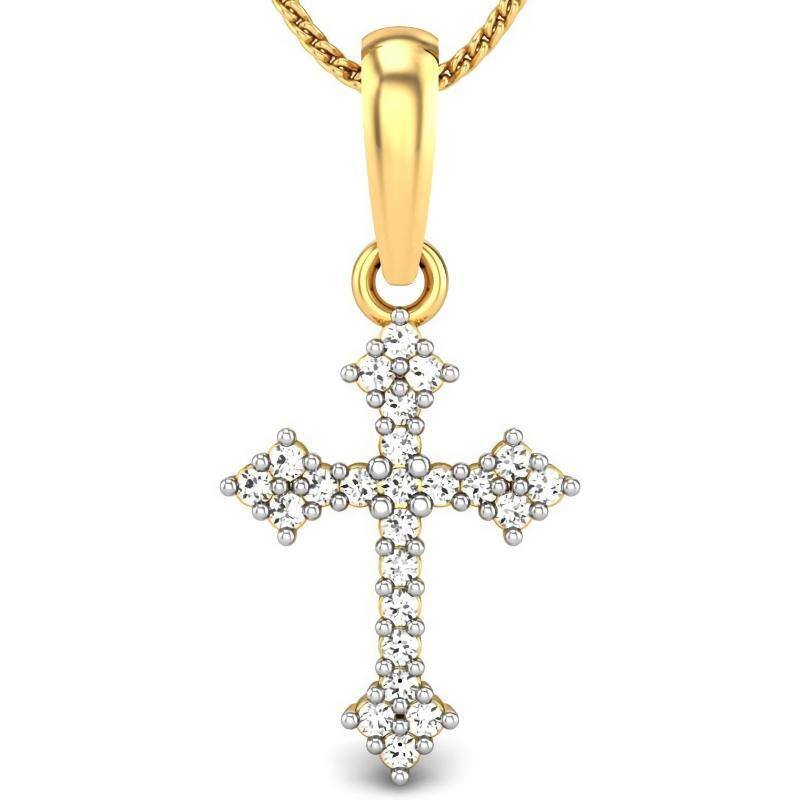 Collier croix en or 10K Moissanite-1