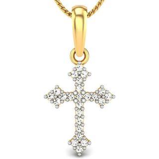 10K Gold Moissanite Cross Pendant Necklace-5