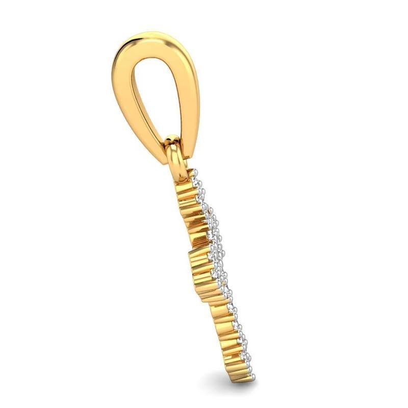 14K Gold Moissanite Cross Pendant Necklace-4