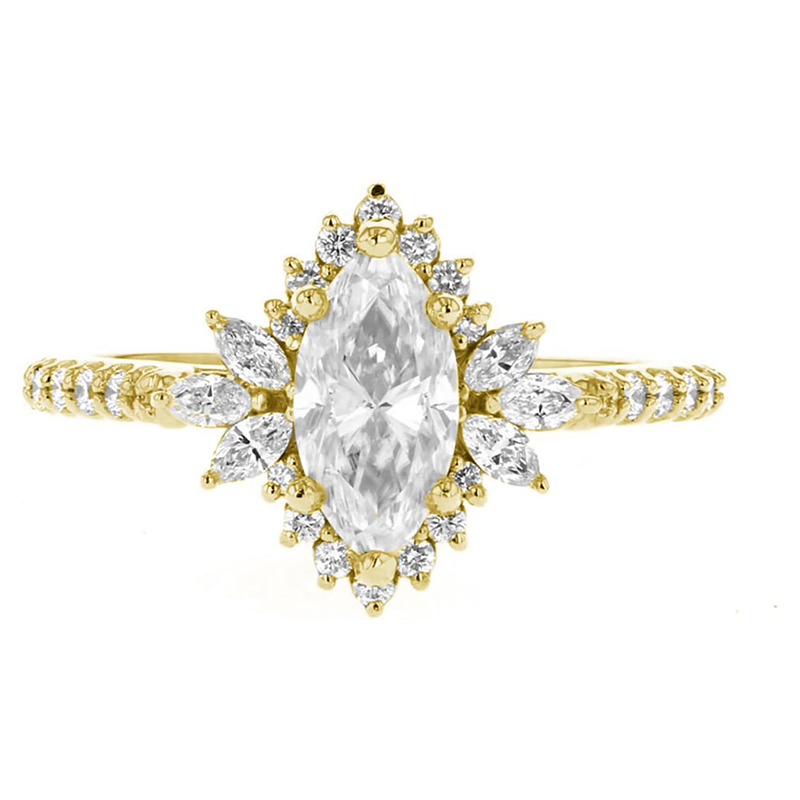 10K Gold Moissanite Engagement Ring-1