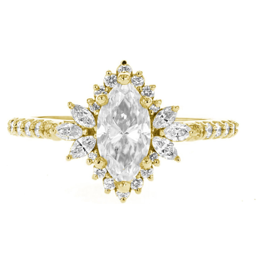 10K Gold Moissanite Engagement Ring