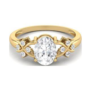 10K Gold Moissanite Heart Ring-1