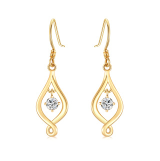 10K Gold Moissanite Infinity Symbol Drop Earrings-1