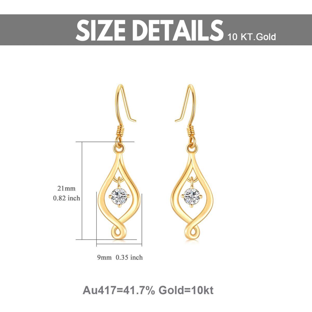 14K Gold Moissanite Infinity Symbol Drop Earrings-4