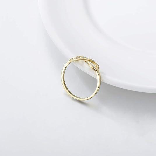 10K Gold Moissanite Infinity Symbol Ring-4