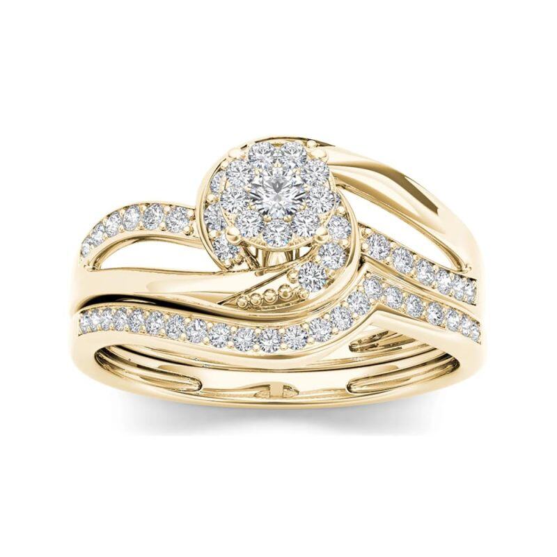 10K Gold Moissanite Personalized Engraving Ring-18