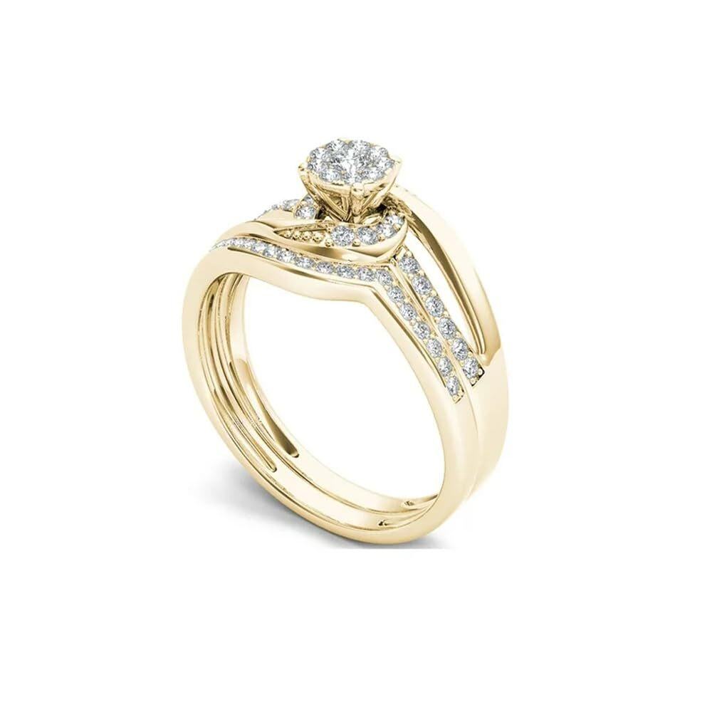 10K Gold Moissanite Personalized Engraving Ring-2